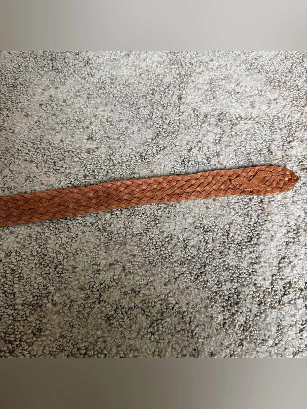 Vintage Y2K Hollister Brown Leather Braided Seagull Logo Woven Belt Size M/L